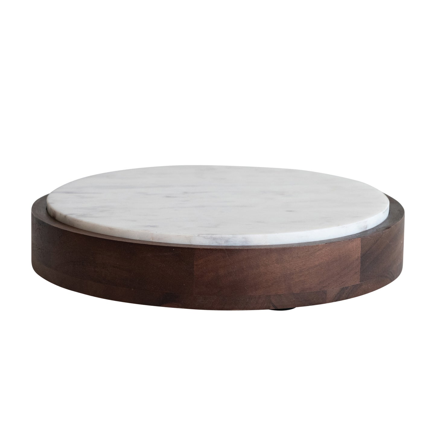 Pedastal Mango Wood & Marble with Removable Marble Tray