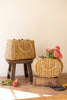 Woven Vine Basket w/Hinged Handle Round