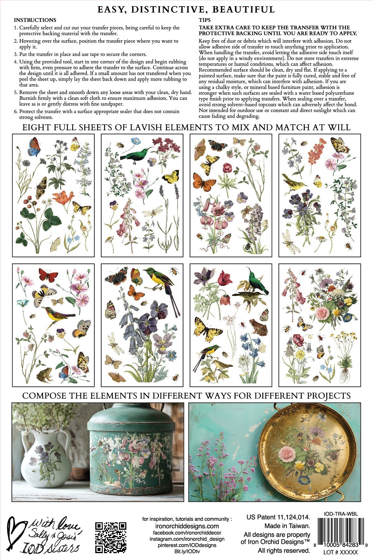 IOD Transfer Wilde Bloemen 8x12