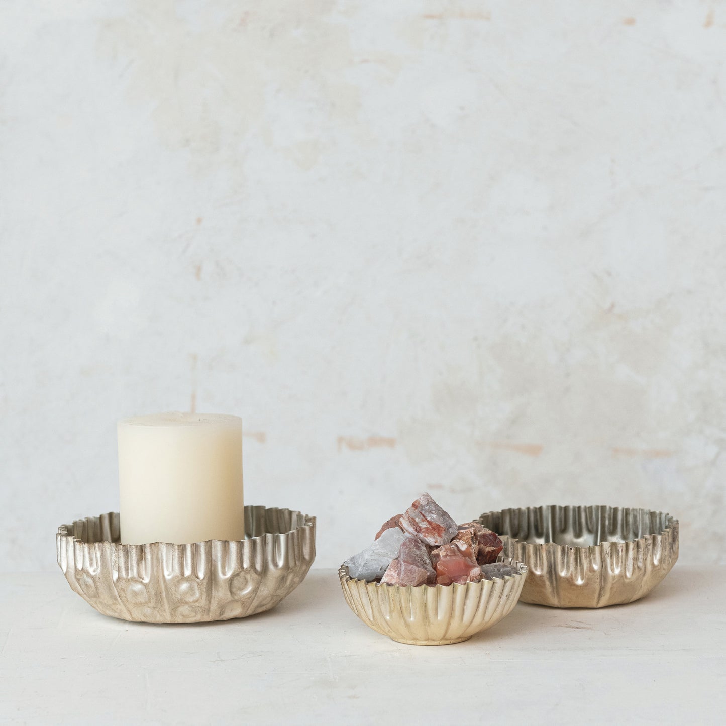 Bowl Fluted Antique Pewter Finish MD
