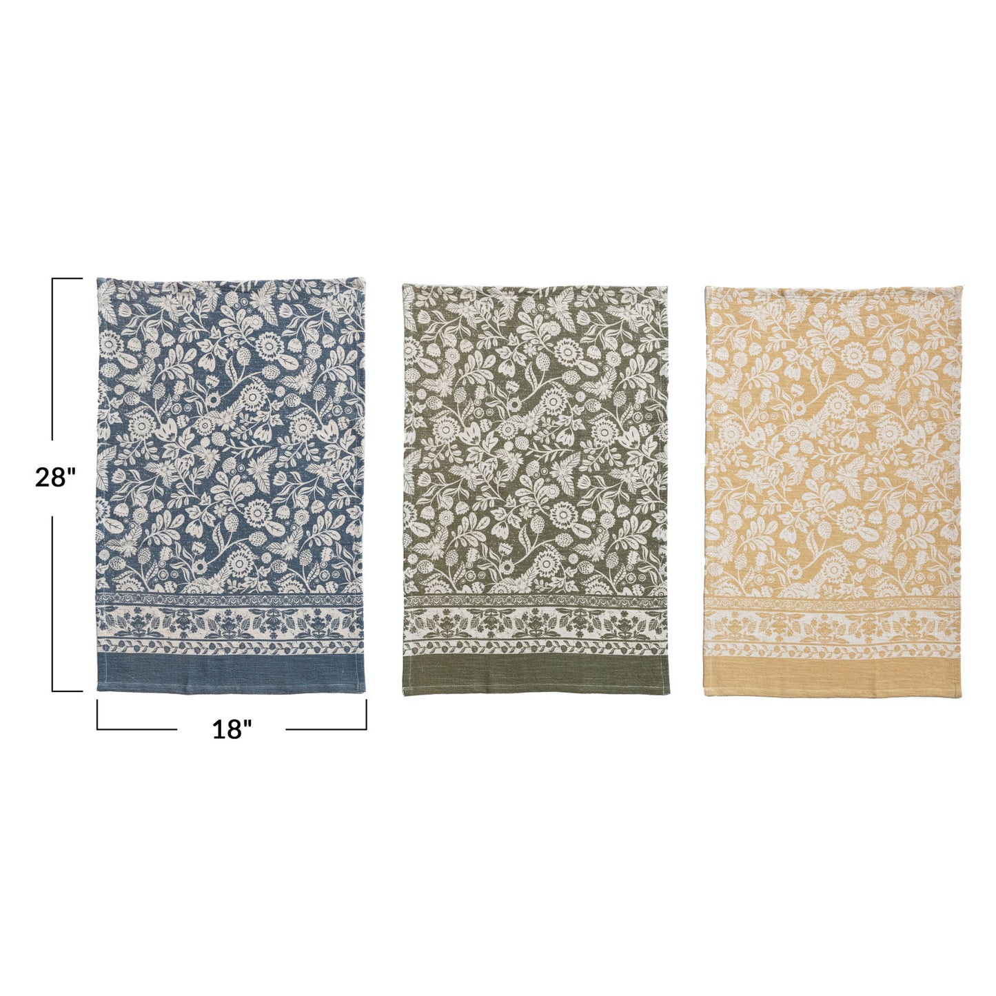 TT Cotton Printed w/Floral Set of 3