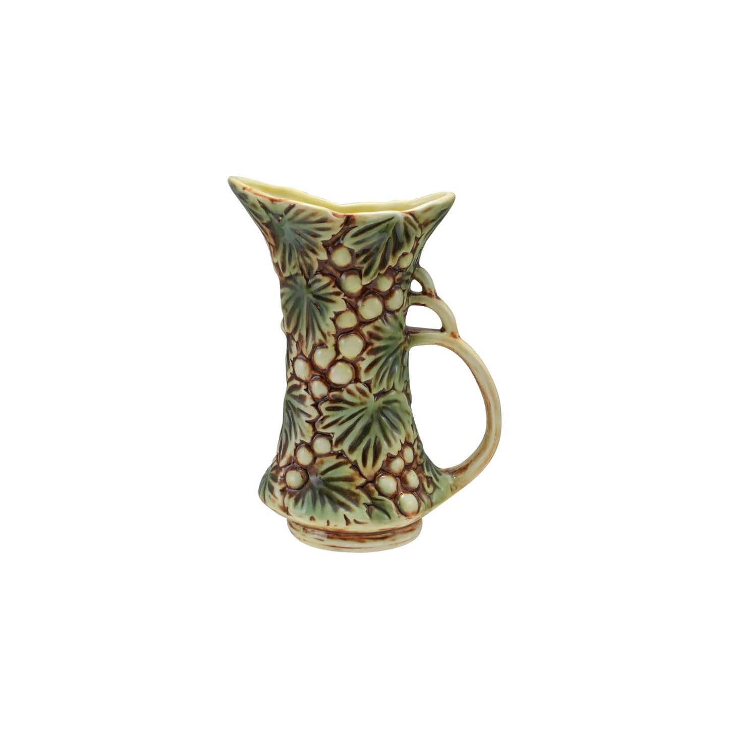 Pitcher 28oz Embossed Stoneware Vintage Reproduction w/ Grapes