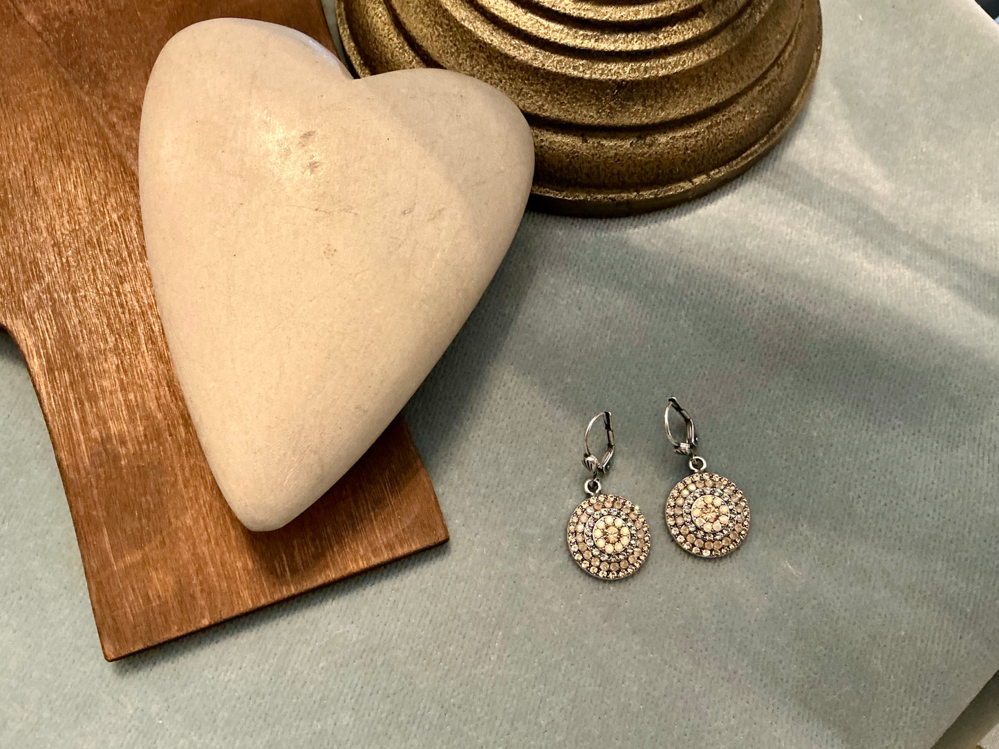 Round Pave Earrings