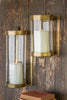 Glass & Brass Wall Mounted Hurricane SM