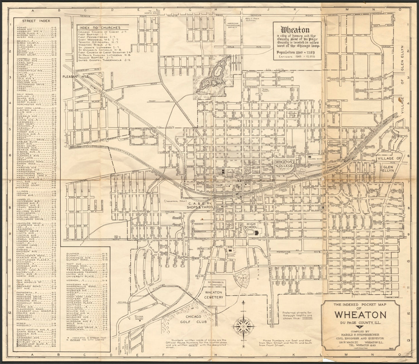 Vintage Wheaton Map