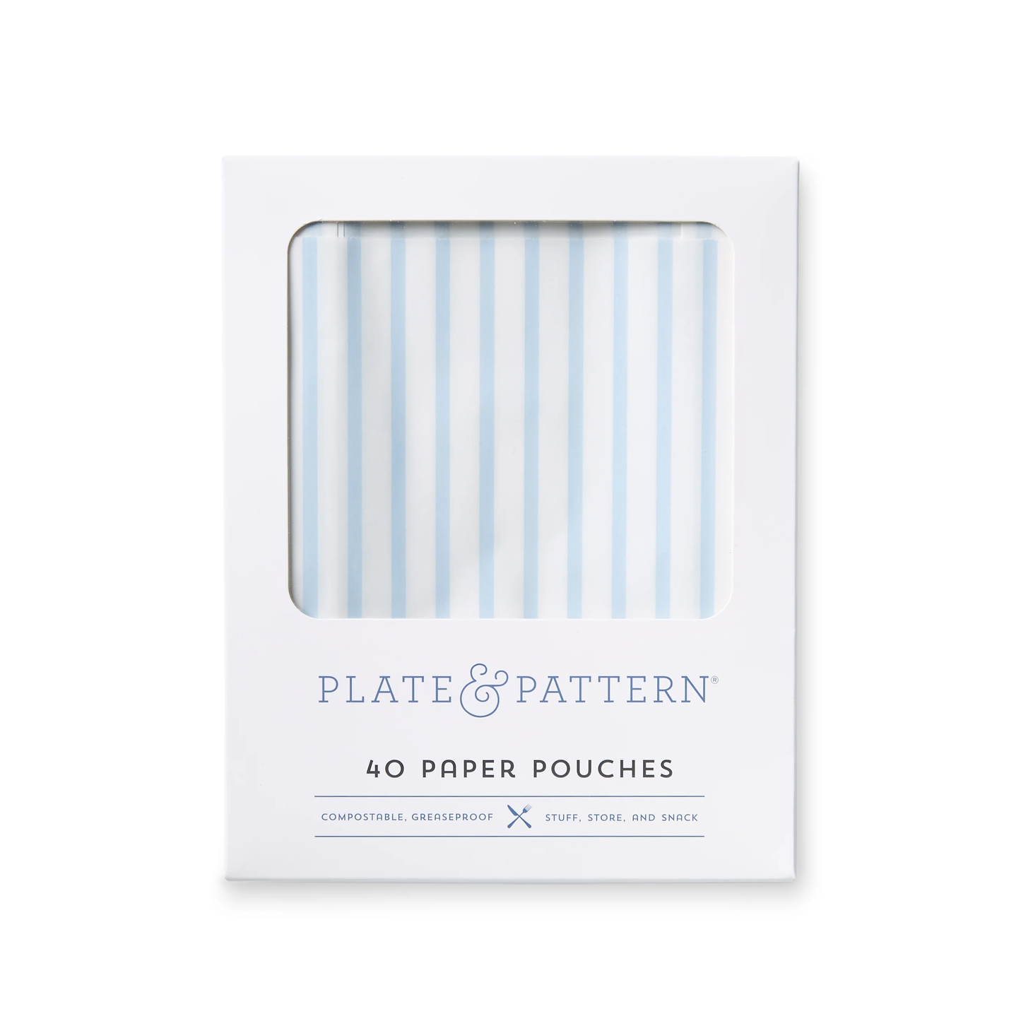 Parchment Pouch Periwinkle Stripes