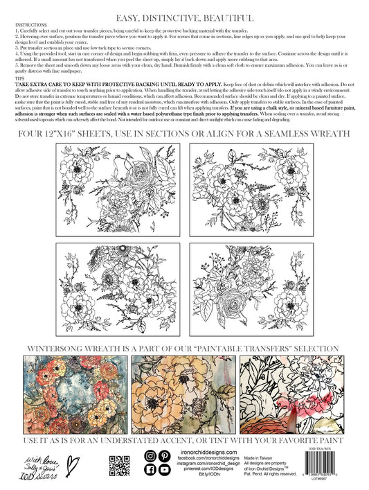 IOD Transfer Winter’s Song Wreath 24x24