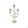 Cast Iron Flower Shaped Taper Holder w Leaves & Bird