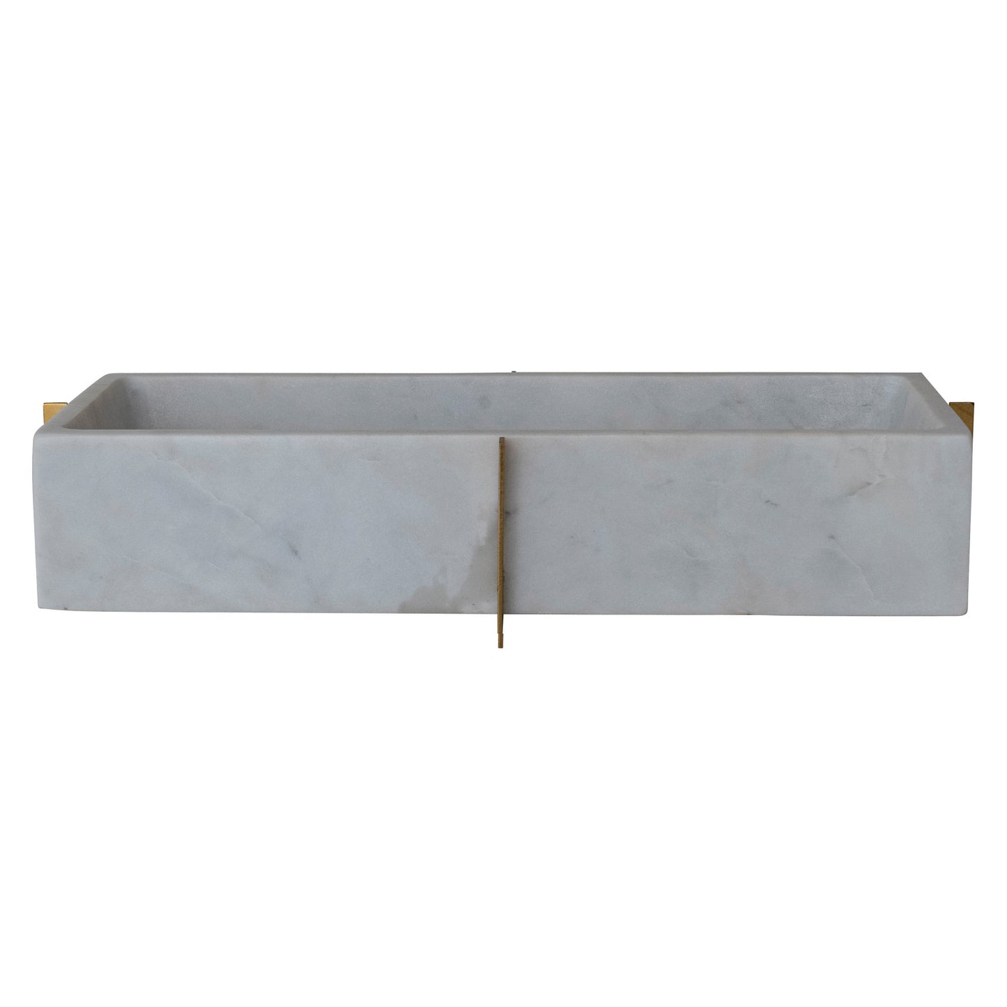 Metal Stand with Removable Marble Container Brass Finish & White