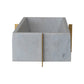 Metal Stand with Removable Marble Container Brass Finish & White
