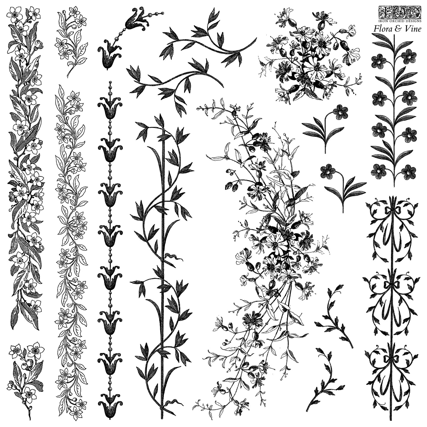 IOD Stamp 12x12 Flora & Vine