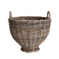 Basket Hand-Woven Rattan Footed w/Handles Natural