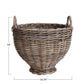 Basket Hand-Woven Rattan Footed w/Handles Natural