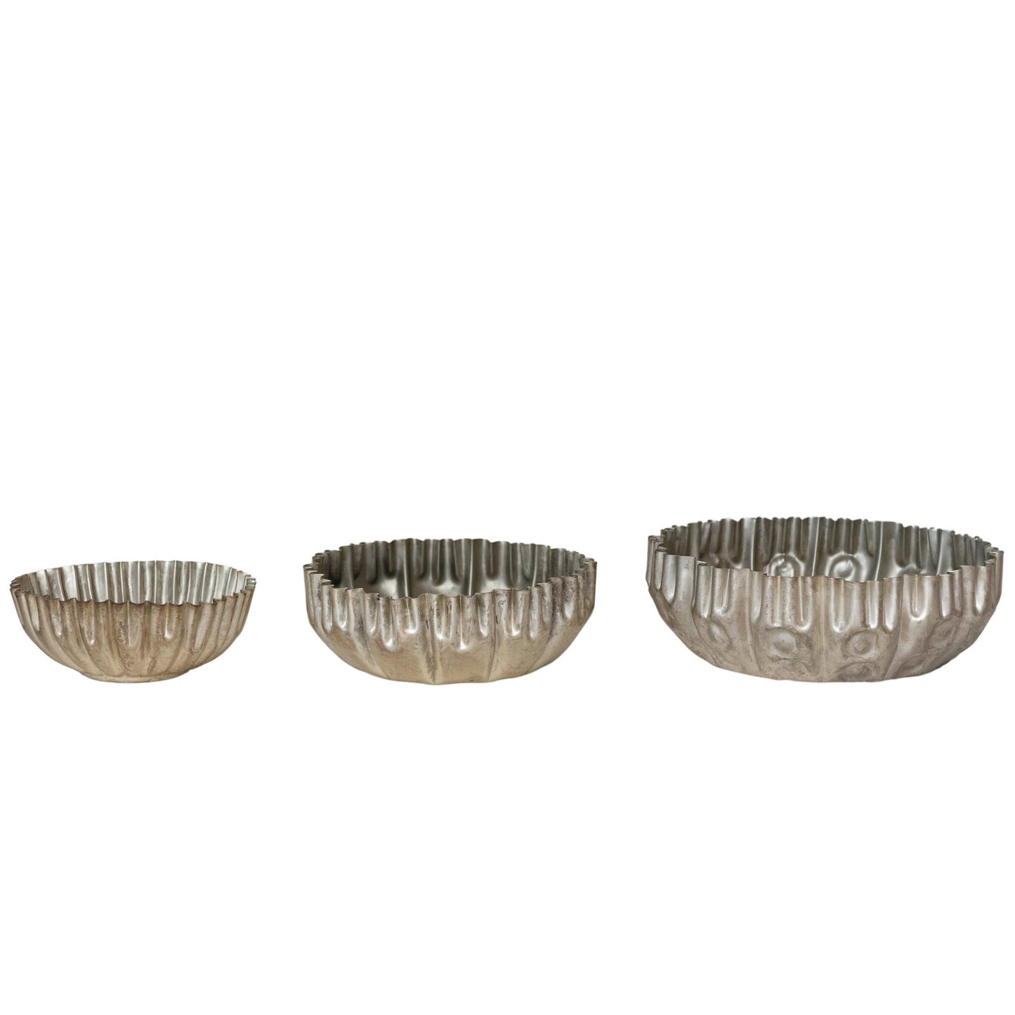 Bowl Fluted Antique Pewter Finish MD
