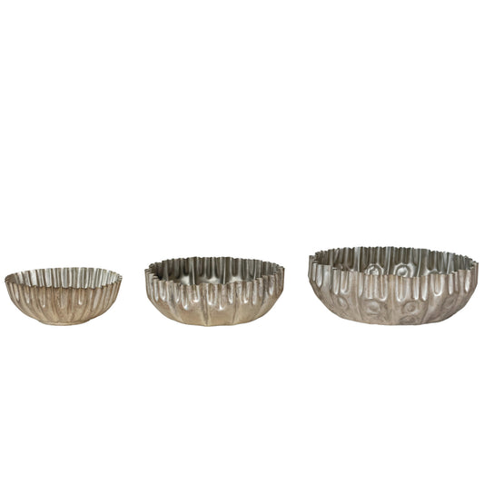Bowl Fluted Antique Pewter Finish MD