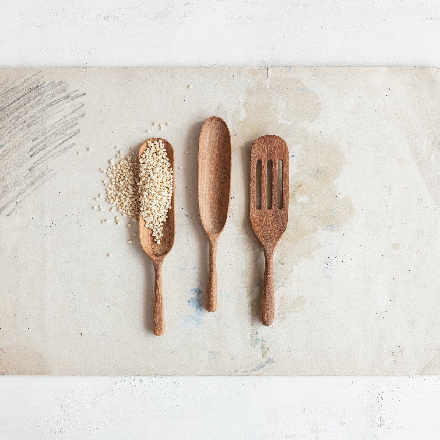 Spatula Carved Doussie Wood Natural