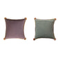 Pillow 18in Square Cotton Tufted Floral w/Pom Poms