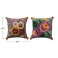 Pillow 18in Square Cotton Tufted Floral w/Pom Poms