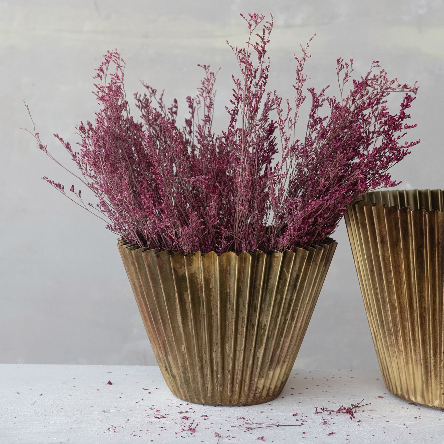 Planter Metal Fluted SM