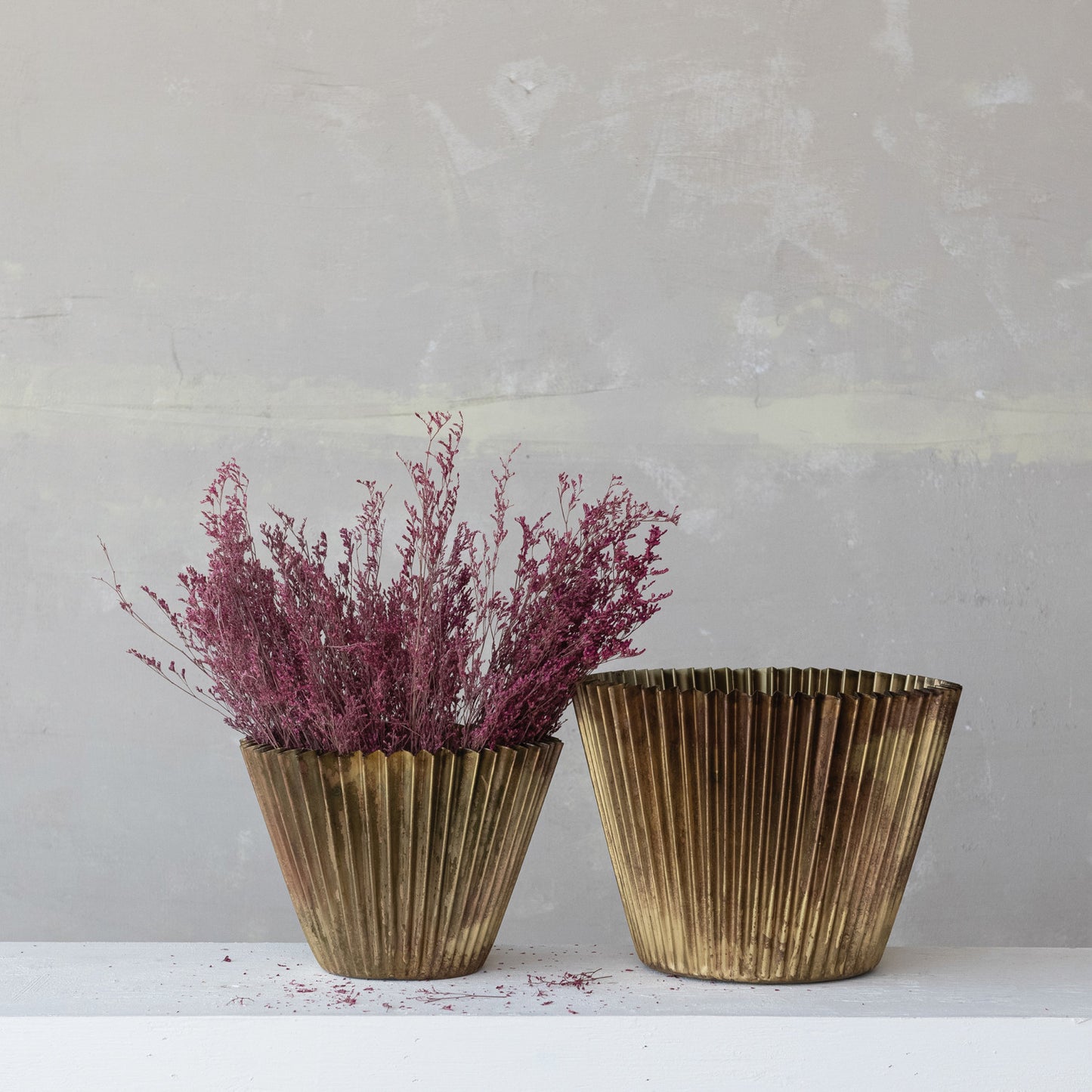 Planter Metal Fluted LG