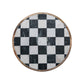 Lazy Susan Mango Wood & Marble Check White Black & Natural
