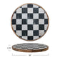 Lazy Susan Mango Wood & Marble Check White Black & Natural