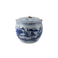 Ginger Jar Hand-Painted Stoneware Vintage Reproduction w/ Landscape & Brass Ring