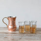 Pitcher 48oz Hammered Stainless Steel w/Brass Handle Copper Finish