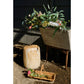 Table/Stool Stoneware Travertine Finish Brown