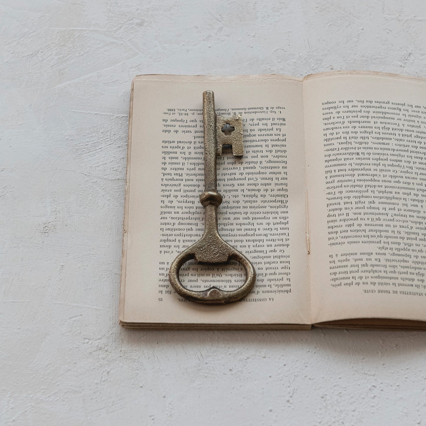 Bottle Opener Key Cast Iron Antique Brass