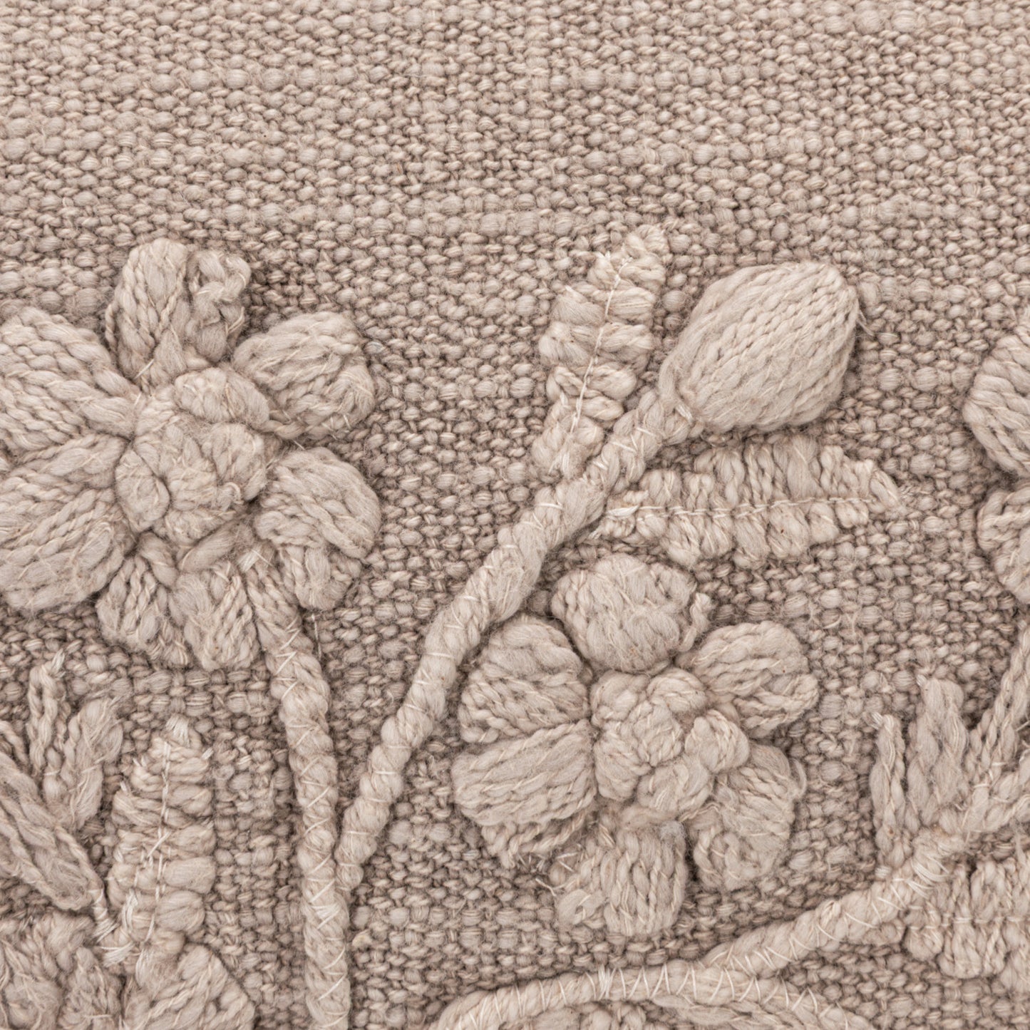 Pillow Stonewashed Cotton Slub w/Embroidered Flowers
