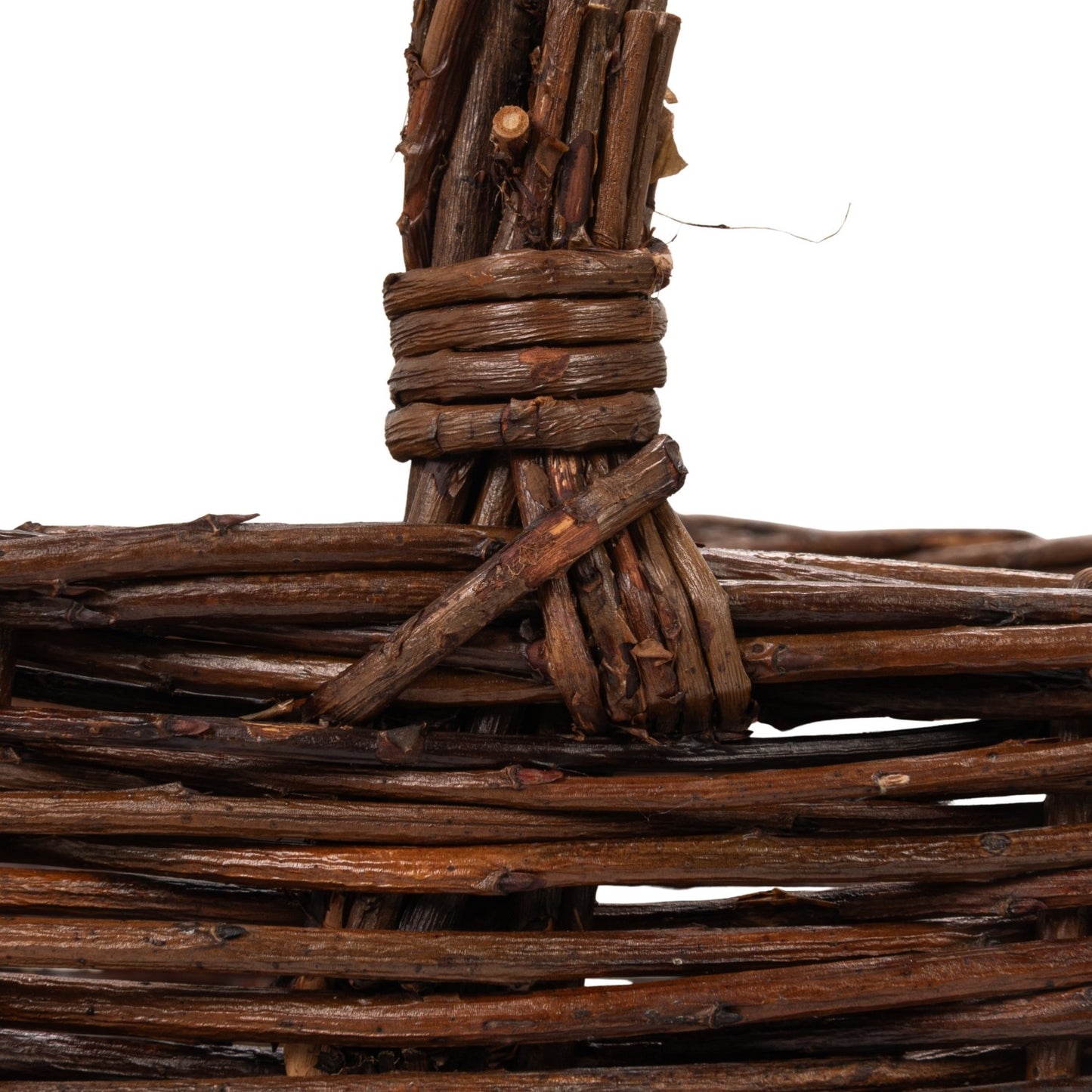 Basket Hand-Woven Reed w/Handle Natural