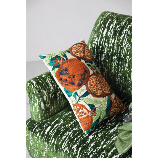 Pillow Pomegranates, Embroidery Slub