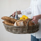 Tray Hand-Woven Rattan w/Handles Grey Washed