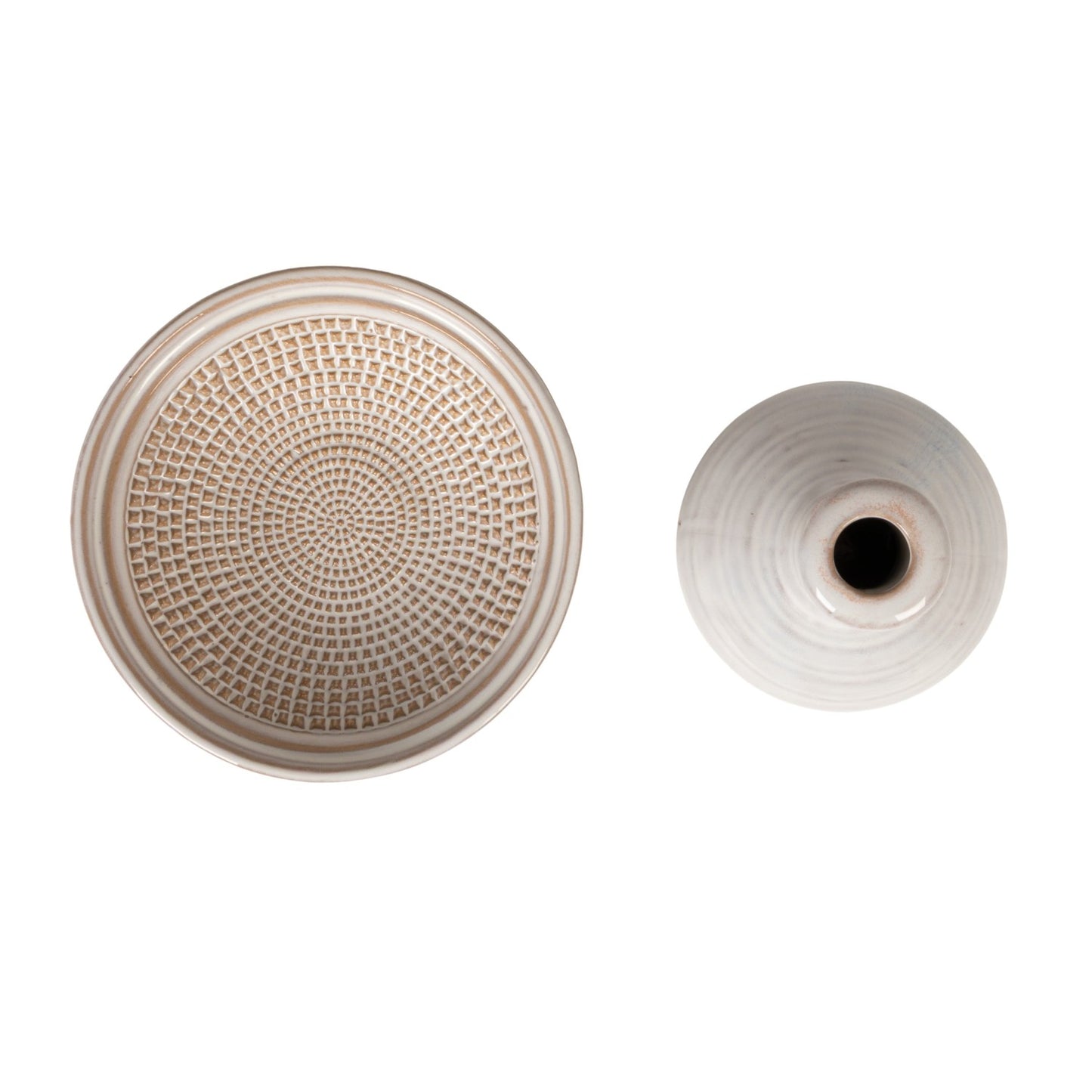 Mortar & Pestle Round Stoneware White