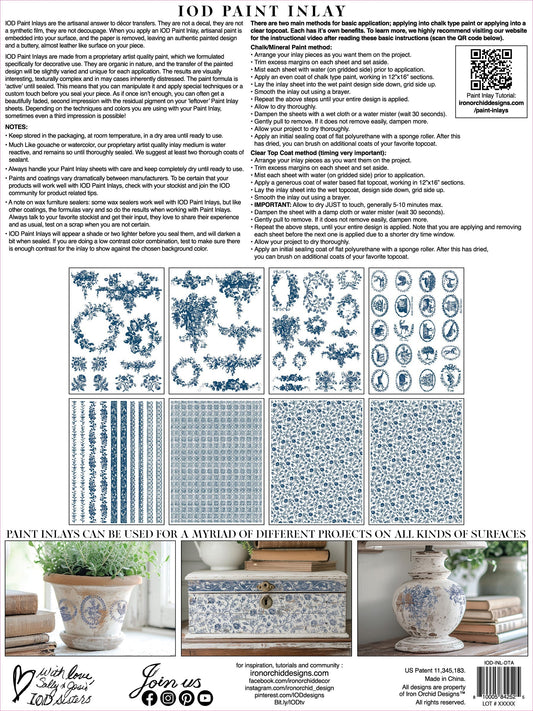 IOD Inlay Delft Traditions Azure 12x16