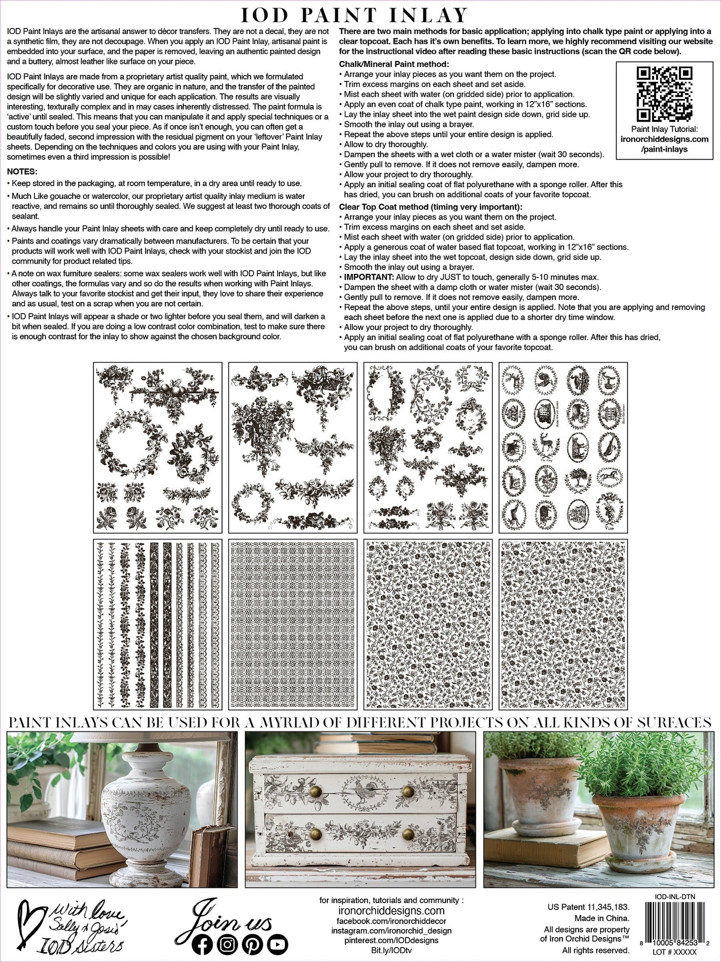 IOD Inlay Delft Traditions Noir 12x16
