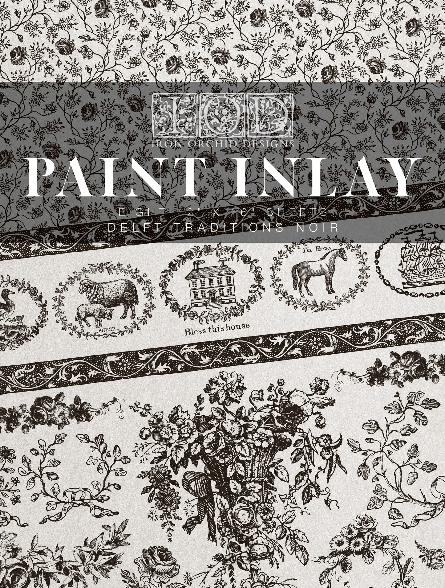 IOD Inlay Delft Traditions Noir 12x16
