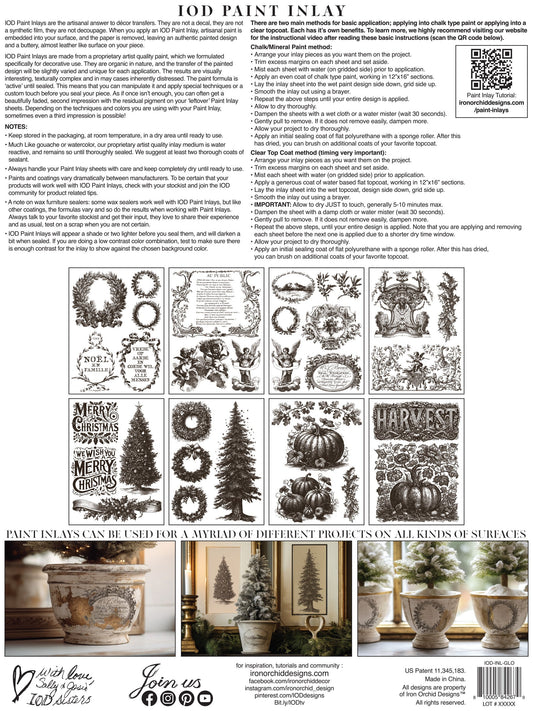 IOD Gloria Paint Inlay, 12x16 Pad