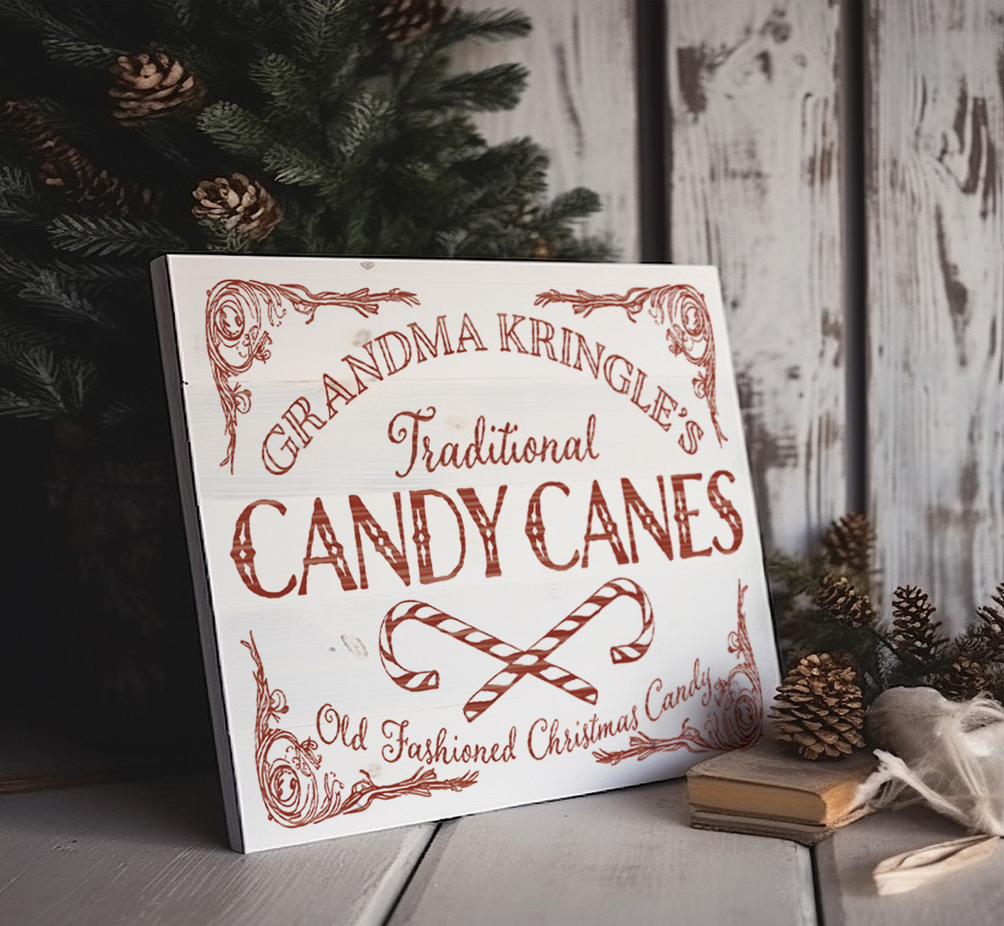 IOD Transfer Candy Cane Cottage 8x12