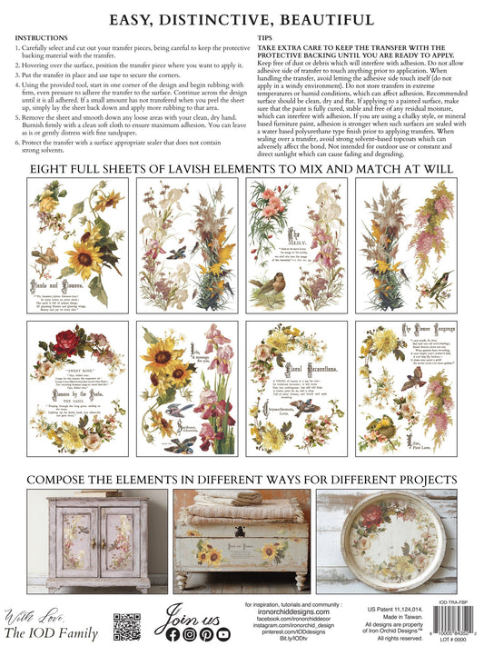 IOD Transfer Flowers by Poets 12x16