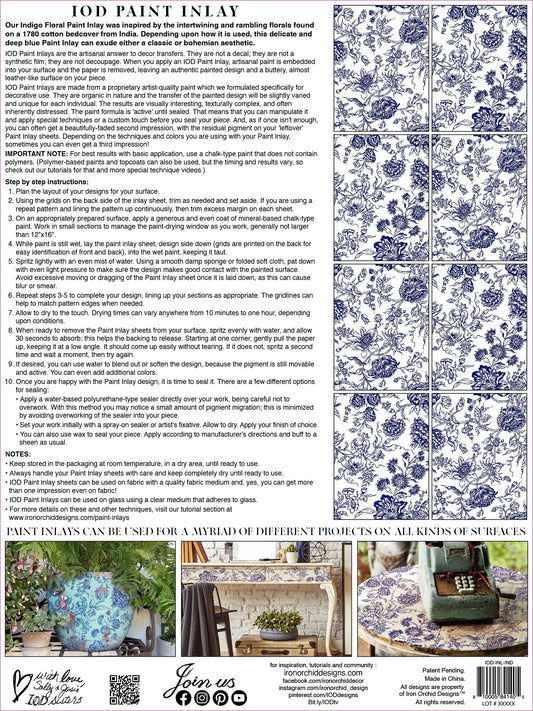 Paint Inlay Indigo Floral