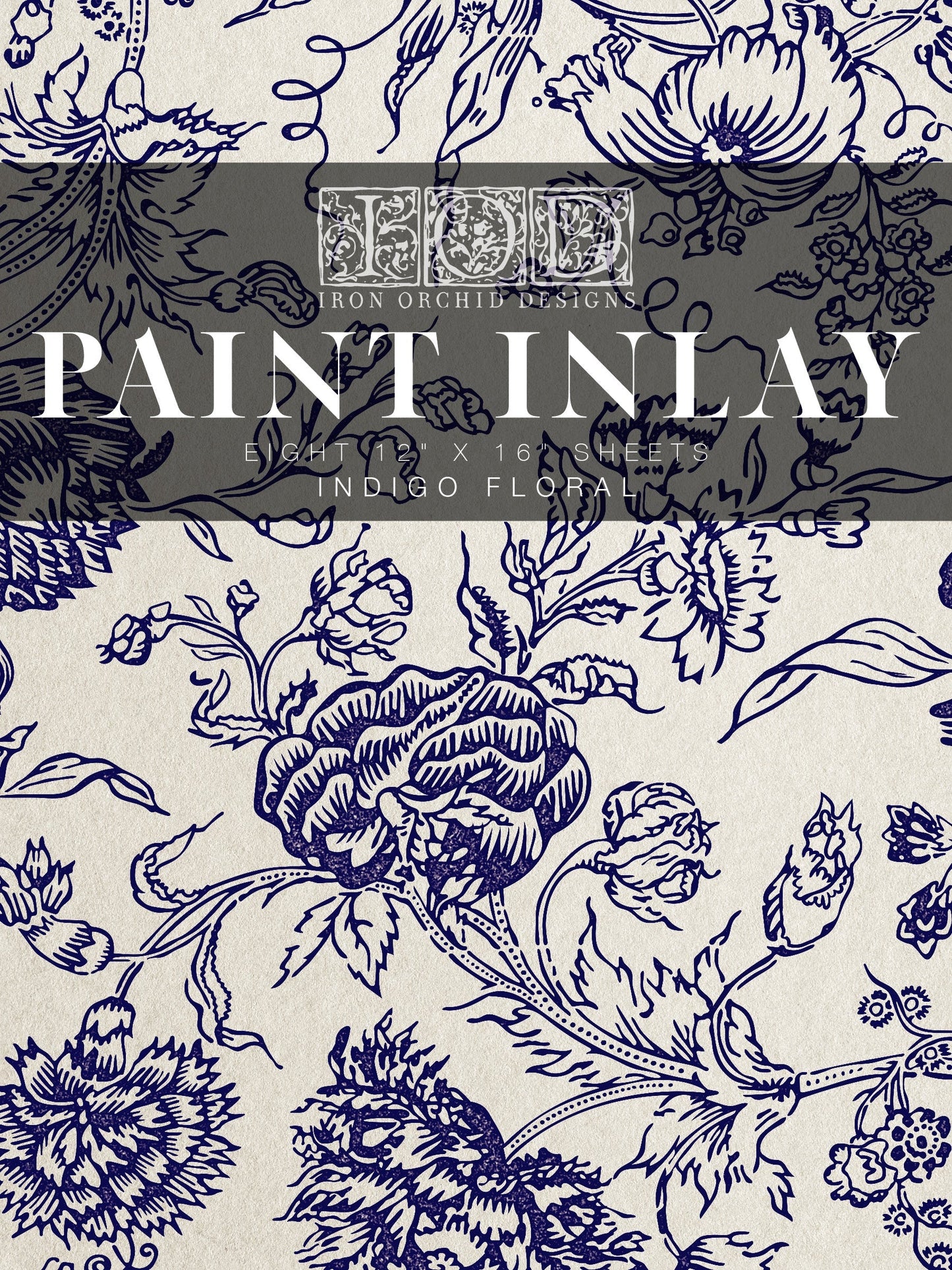 Paint Inlay Indigo Floral