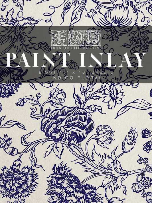 Paint Inlay Indigo Floral