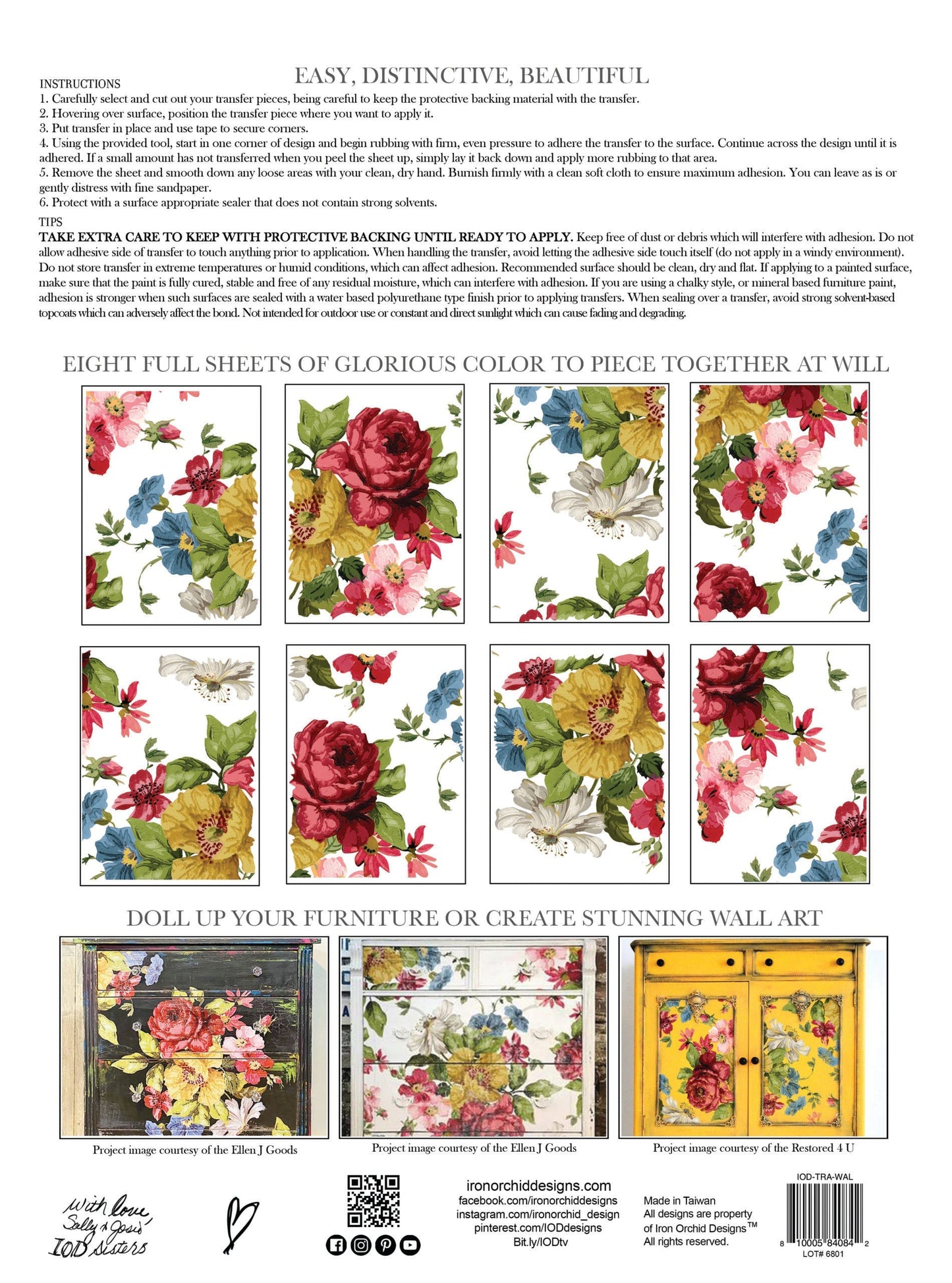 IOD Transfer Wall Flower 12x16