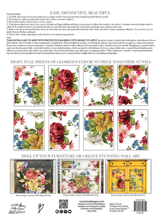IOD Transfer Wall Flower 12x16