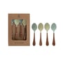 Spoon Enameled SS w Wood Handles