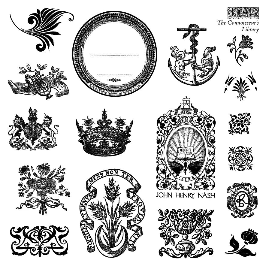 IOD Stamp 6x6 Connoisseur's Library