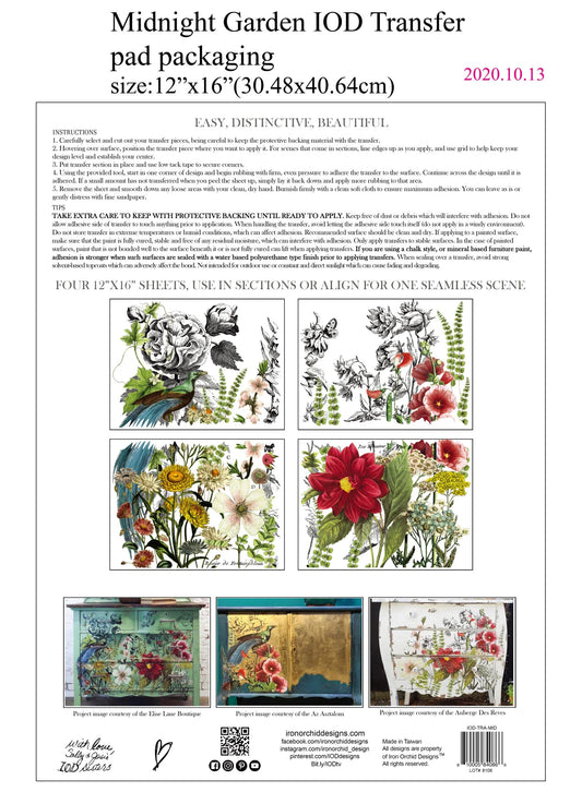 IOD Transfer Midnight Garden 12x16