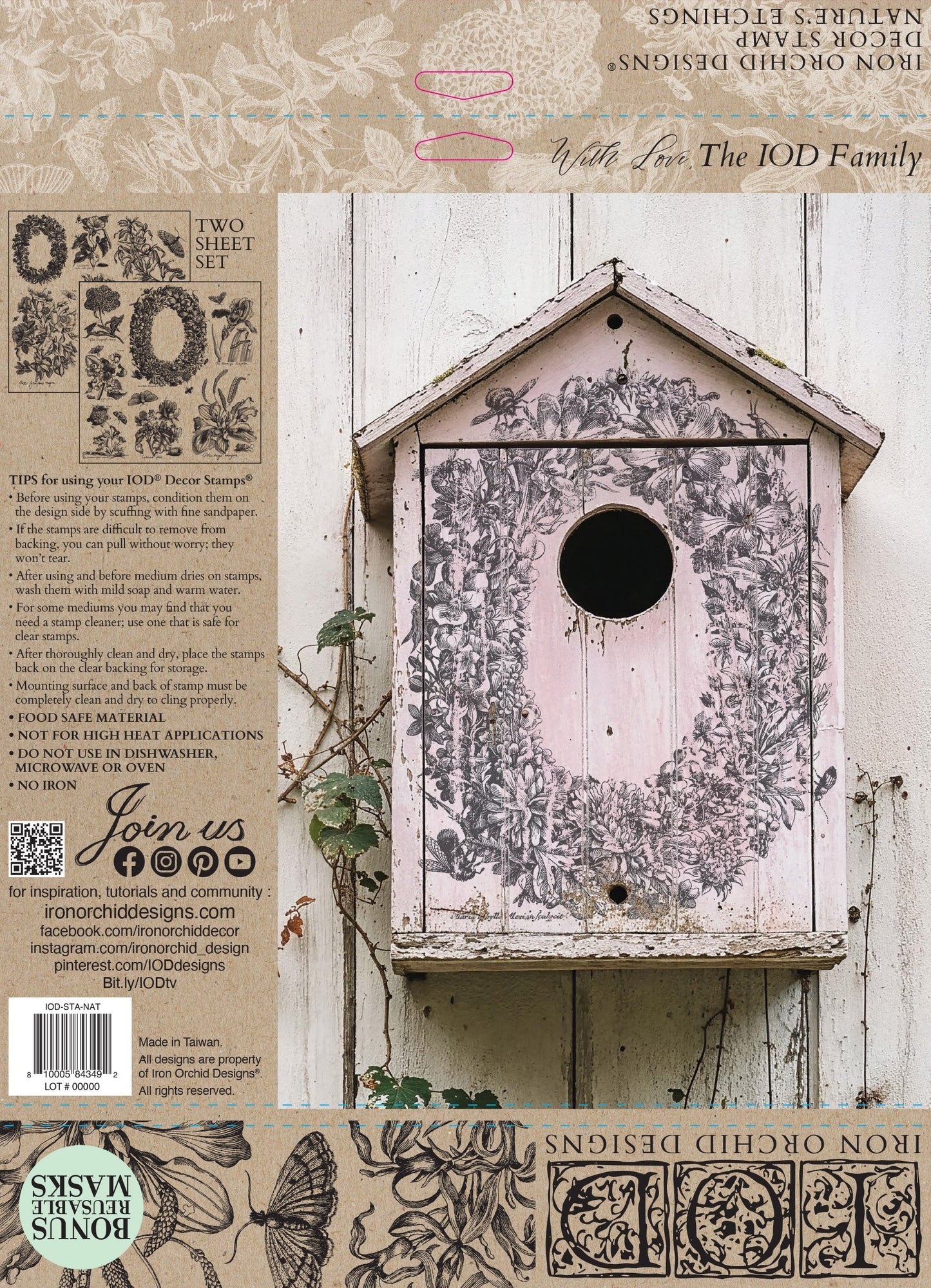 IOD Stamp 12x12 Nature's Etchings 2 Sheets
